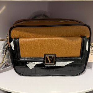 VICTORIA’S SECRET Black and Cognac Crossbody Shoulder Bag